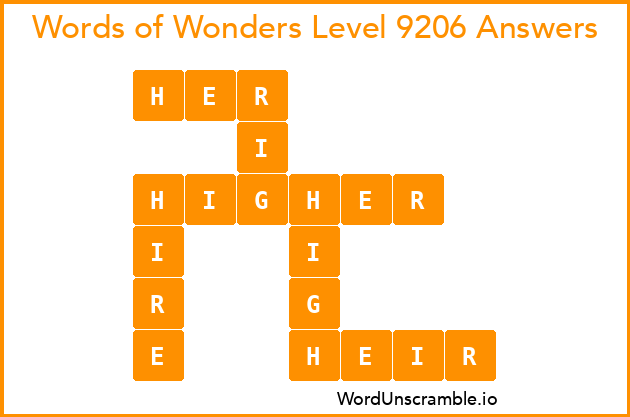 Words of Wonders Level 9206 Answers