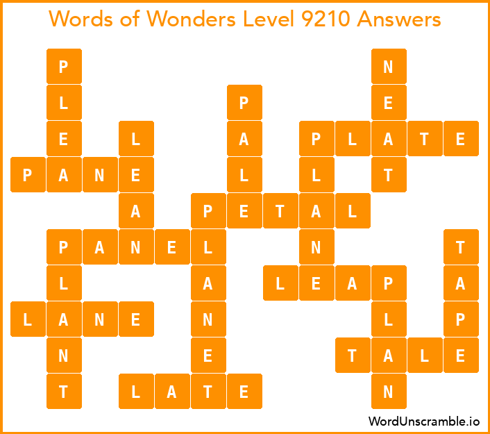Words of Wonders Level 9210 Answers