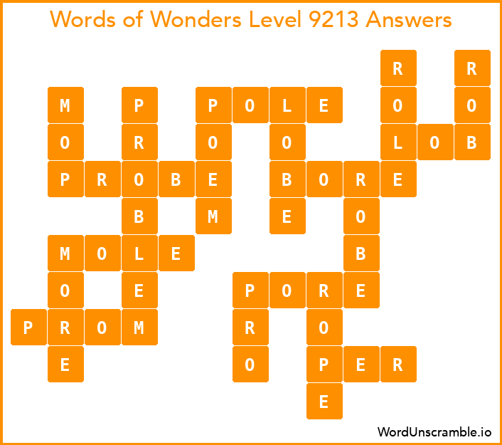 Words of Wonders Level 9213 Answers