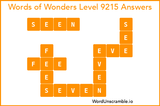 Words of Wonders Level 9215 Answers