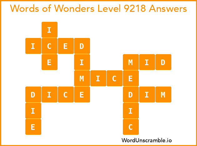 Words of Wonders Level 9218 Answers
