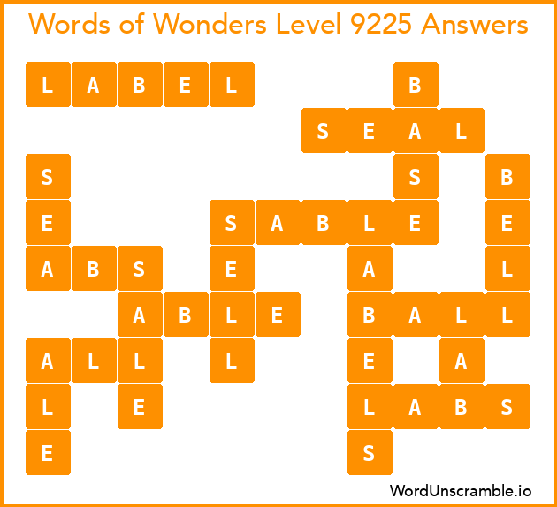 Words of Wonders Level 9225 Answers