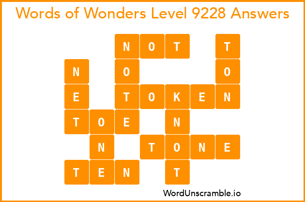 Words of Wonders Level 9228 Answers