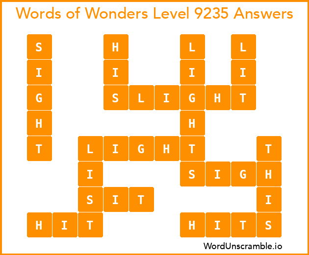 Words of Wonders Level 9235 Answers