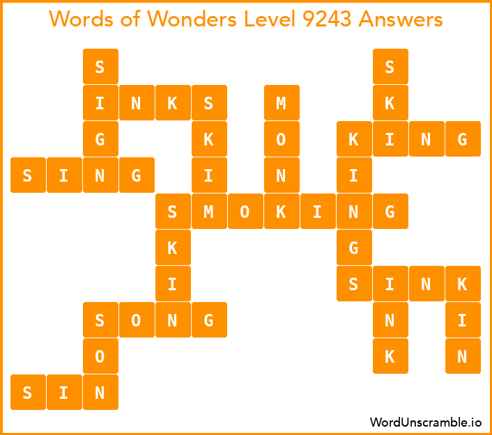 Words of Wonders Level 9243 Answers