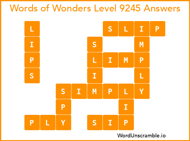Words of Wonders Level 9245 Answers