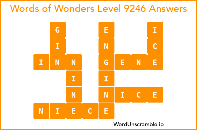 Words of Wonders Level 9246 Answers