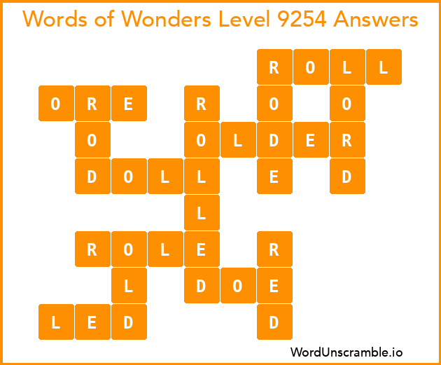 Words of Wonders Level 9254 Answers