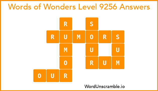Words of Wonders Level 9256 Answers