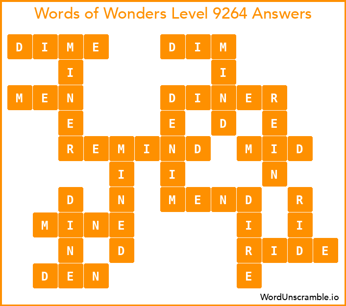 Words of Wonders Level 9264 Answers