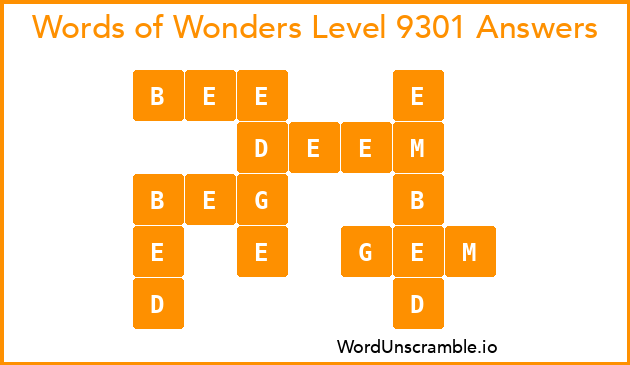 Words of Wonders Level 9301 Answers