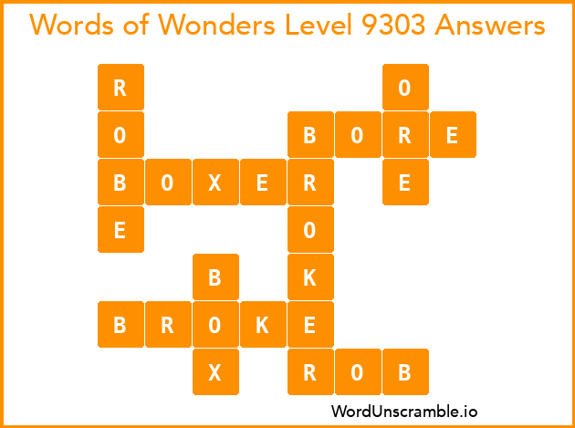 Words of Wonders Level 9303 Answers