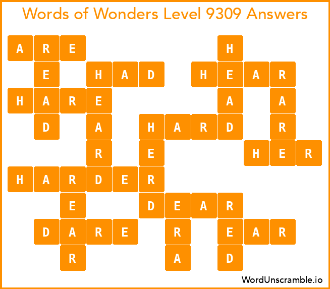 Words of Wonders Level 9309 Answers