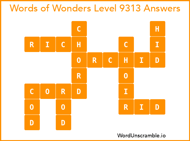 Words of Wonders Level 9313 Answers