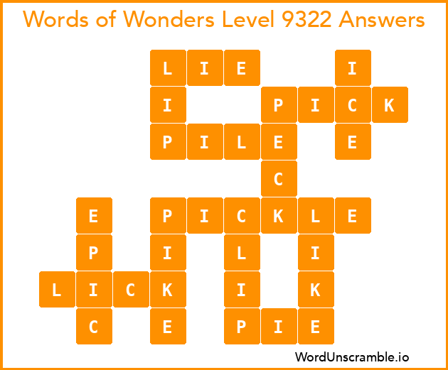Words of Wonders Level 9322 Answers