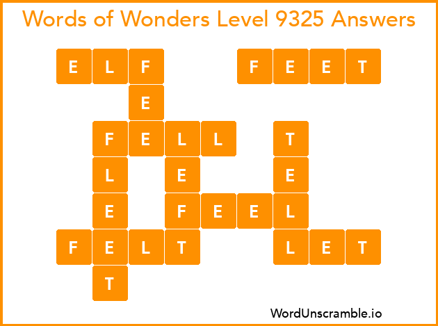 Words of Wonders Level 9325 Answers
