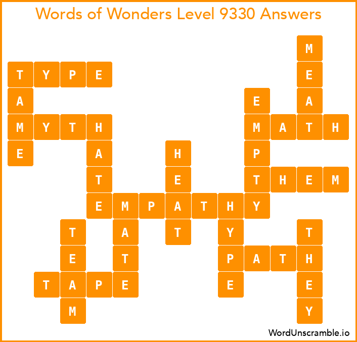 Words of Wonders Level 9330 Answers