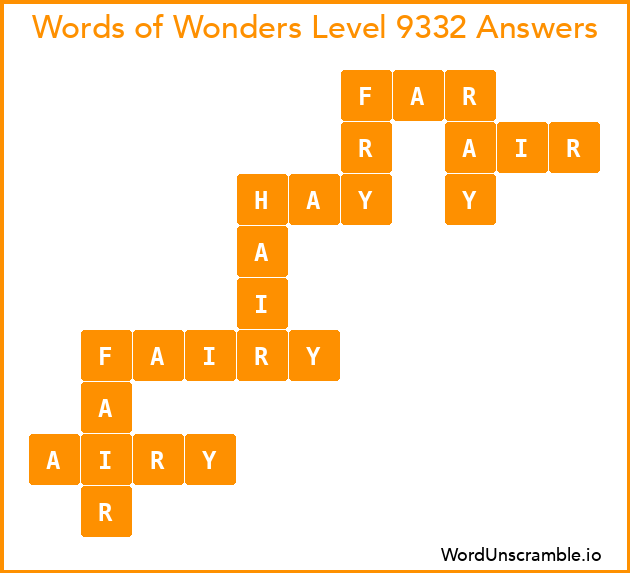Words of Wonders Level 9332 Answers