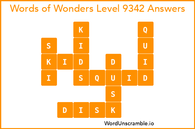 Words of Wonders Level 9342 Answers