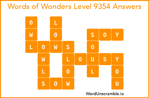Words of Wonders Level 9354 Answers