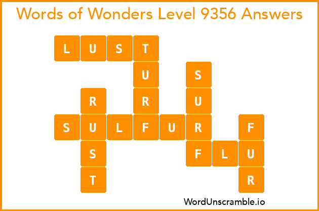 Words of Wonders Level 9356 Answers