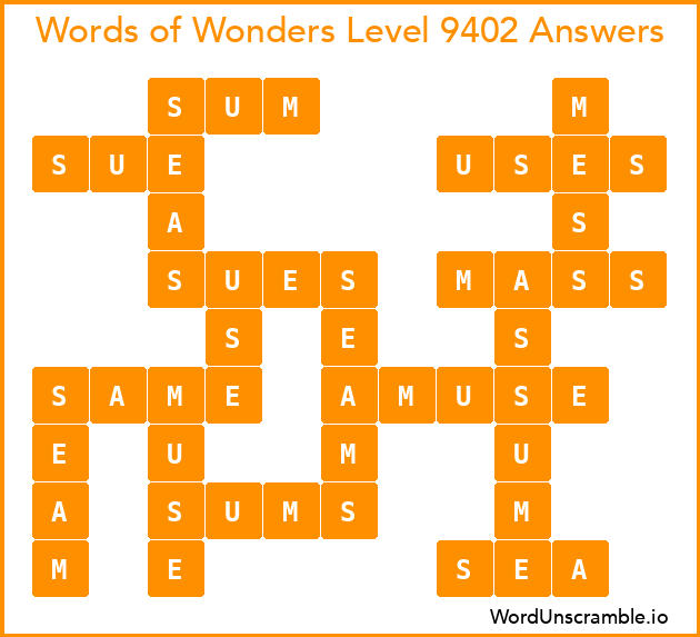 Words of Wonders Level 9402 Answers