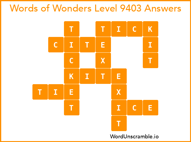 Words of Wonders Level 9403 Answers