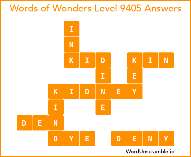 Words of Wonders Level 9405 Answers