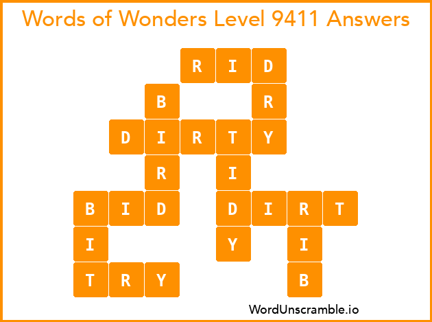 Words of Wonders Level 9411 Answers