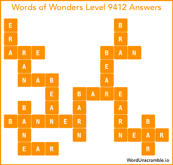 Words of Wonders Level 9412 Answers