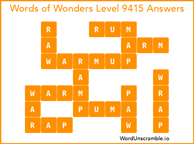 Words of Wonders Level 9415 Answers