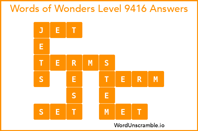 Words of Wonders Level 9416 Answers