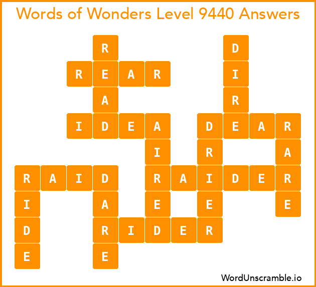 Words of Wonders Level 9440 Answers