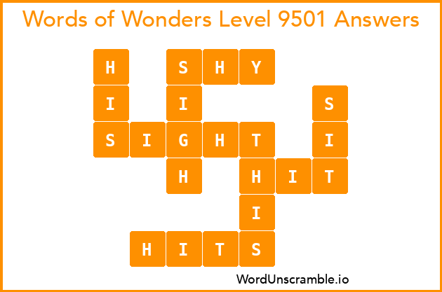 Words of Wonders Level 9501 Answers