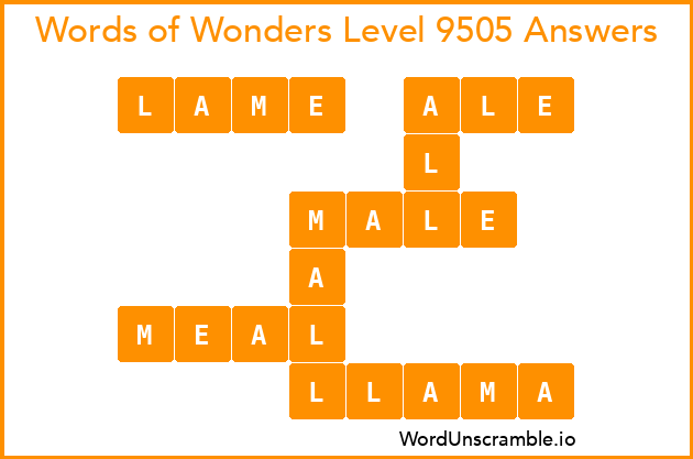 Words of Wonders Level 9505 Answers