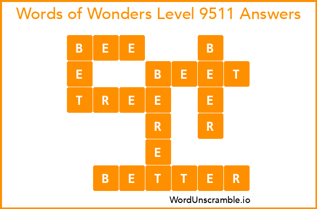 Words of Wonders Level 9511 Answers