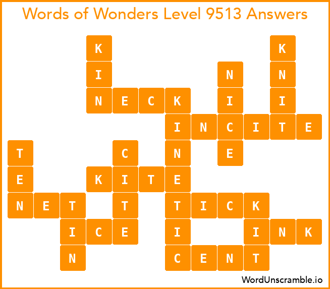 Words of Wonders Level 9513 Answers