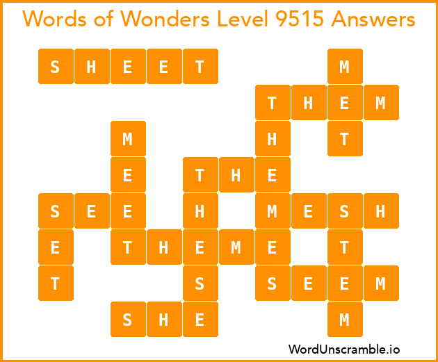 Words of Wonders Level 9515 Answers