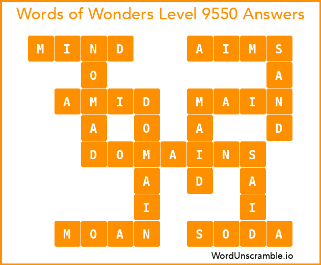 Words of Wonders Level 9550 Answers