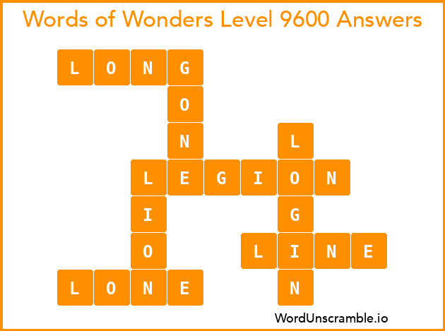 Words of Wonders Level 9600 Answers
