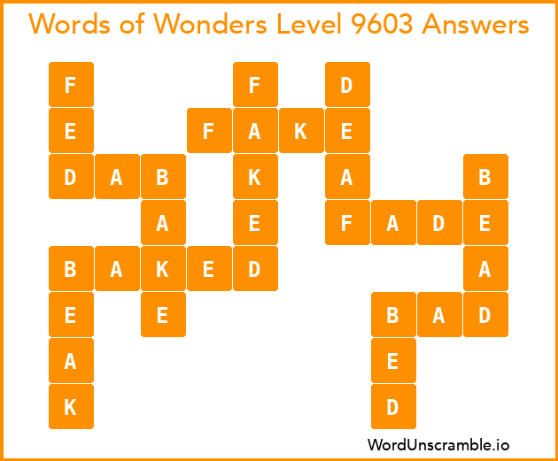 Words of Wonders Level 9603 Answers