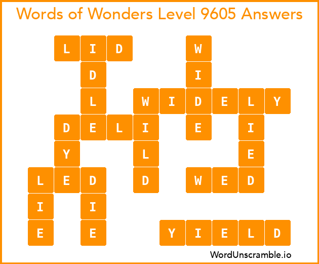 Words of Wonders Level 9605 Answers