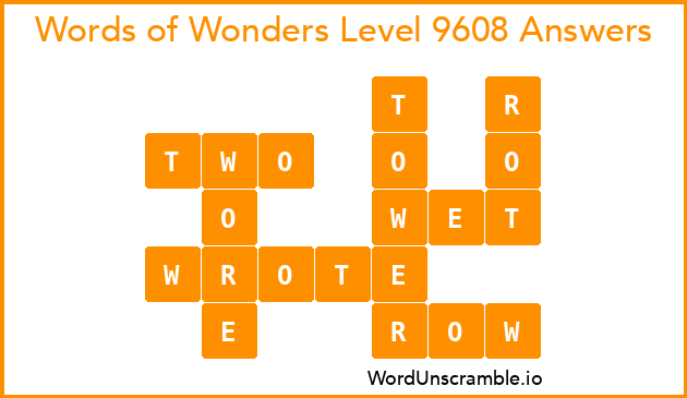 Words of Wonders Level 9608 Answers