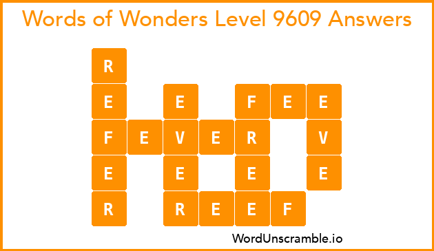 Words of Wonders Level 9609 Answers