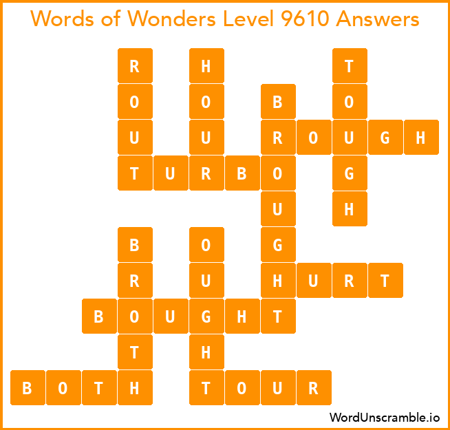 Words of Wonders Level 9610 Answers