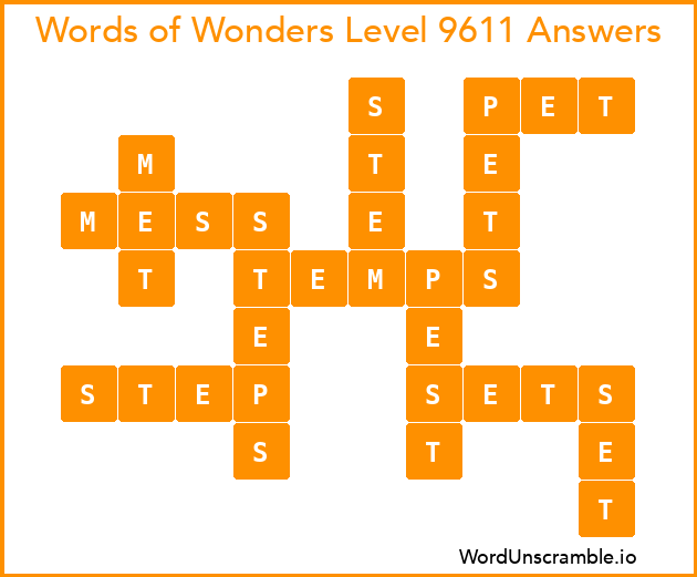 Words of Wonders Level 9611 Answers