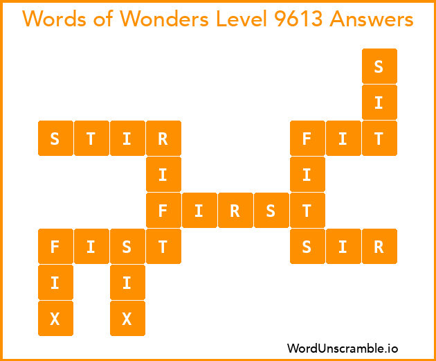 Words of Wonders Level 9613 Answers