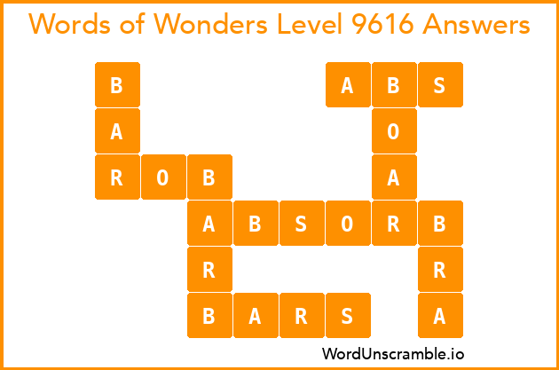 Words of Wonders Level 9616 Answers