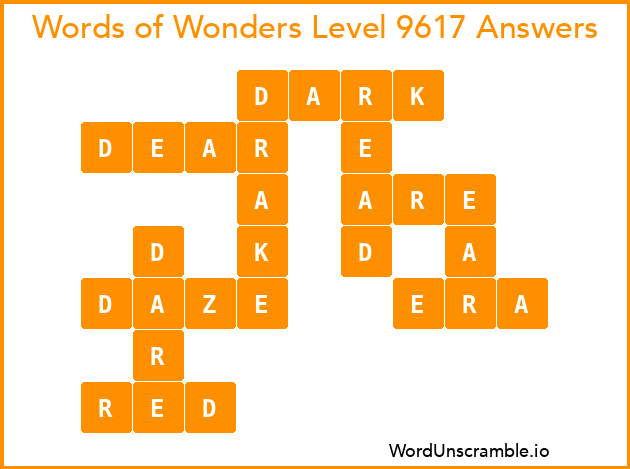 Words of Wonders Level 9617 Answers