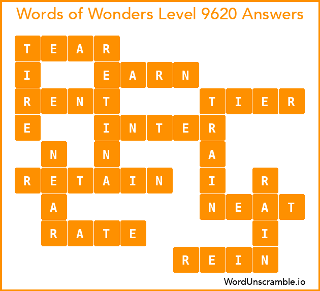 Words of Wonders Level 9620 Answers